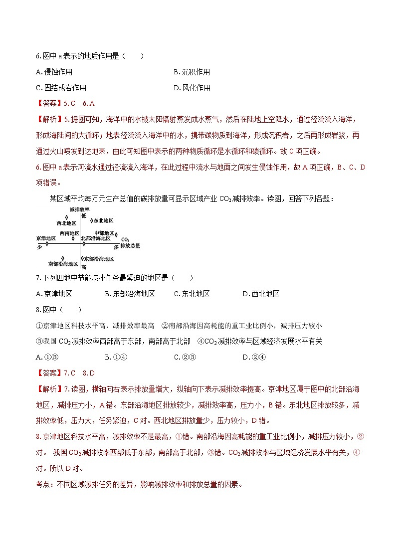 3.1 碳排放与国际减排合作　同步练习　高中地理新湘教版选择性必修3（2022年）第3页