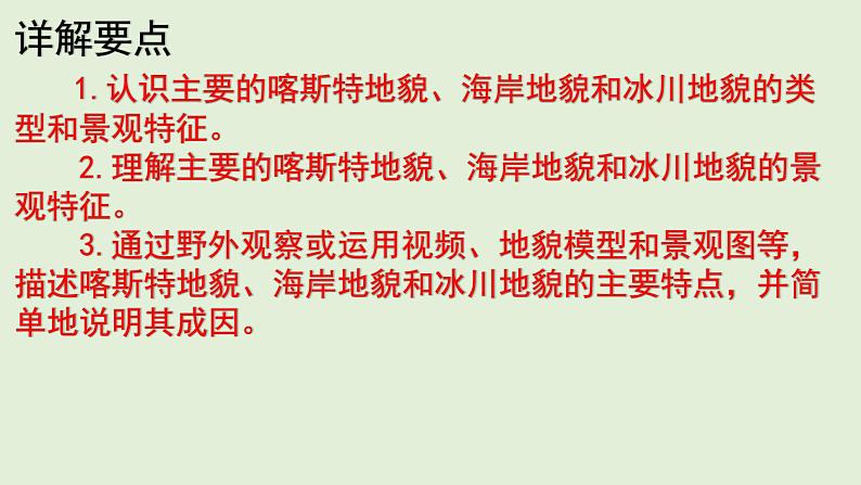 2.3  喀斯特、海岸和冰川地貌  教材详解 课件-湘教版（2019）必修一地理（36张PPT）02