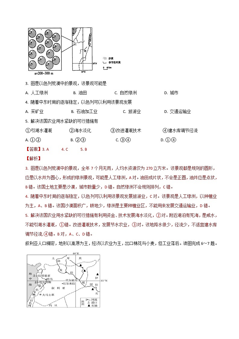 2021届高考地理一轮复习专题强化训练：西亚第2页