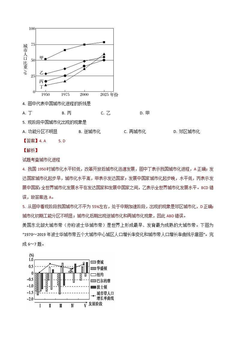 2021届高考地理一轮复习专题强化训练：城市化第2页
