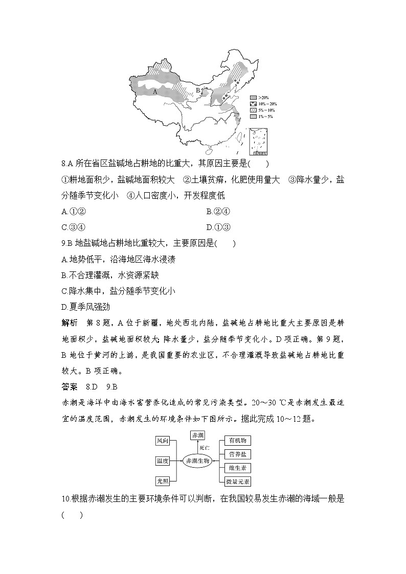 2021-2022学年高中地理新人教版必修第二册 第五章 第一节 人类面临的主要环境问题  课后作业03