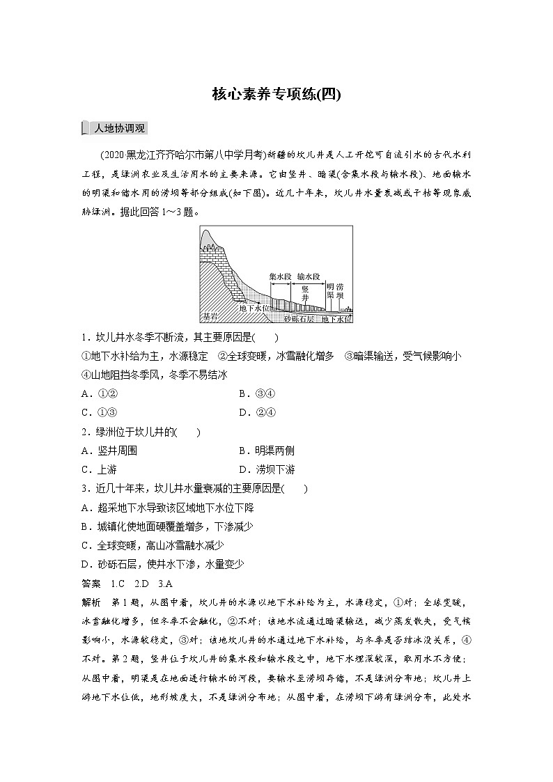 2021-2022学年高中地理新中图版选择性必修1 第四章 核心素养专项练(四) 教案01