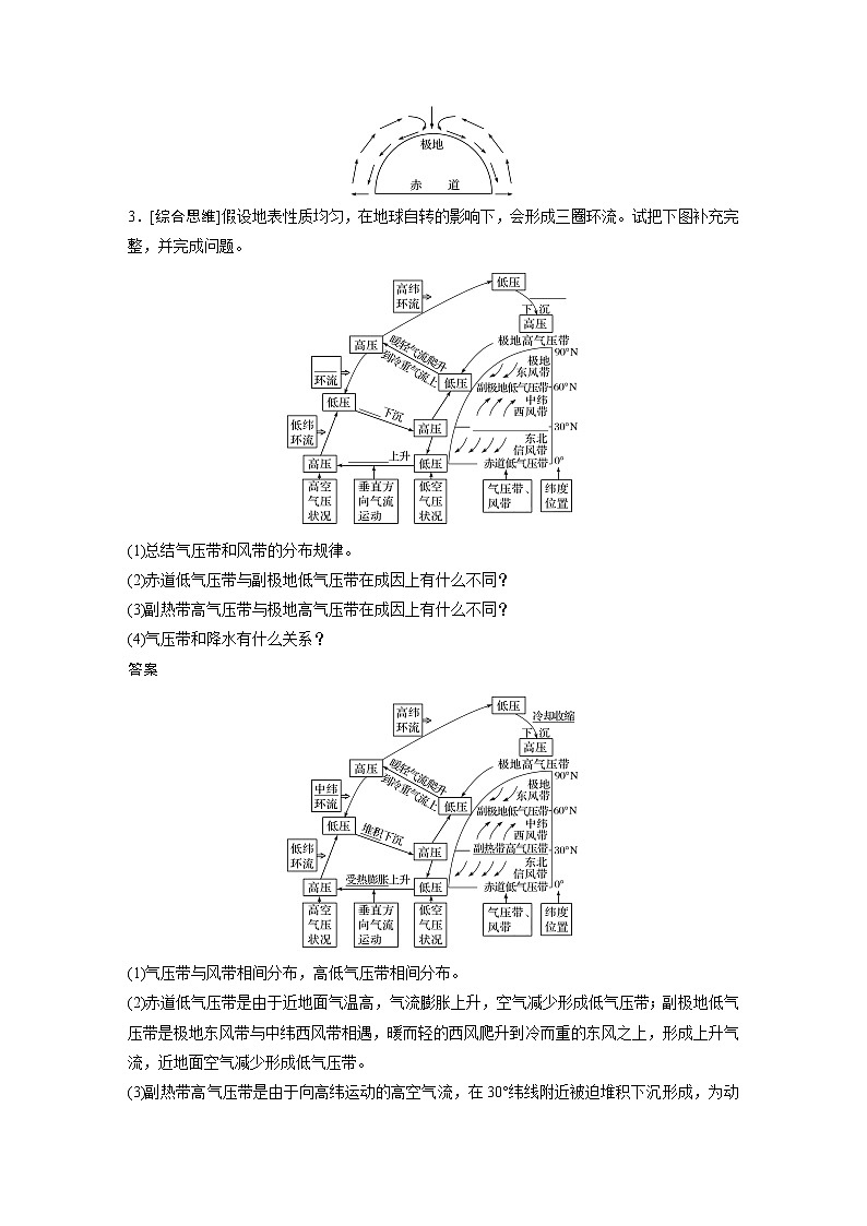 2021-2022学年高中地理新中图版选择性必修1 第三章 第二节 课时1 气压带、风带的形成与分布 教案03