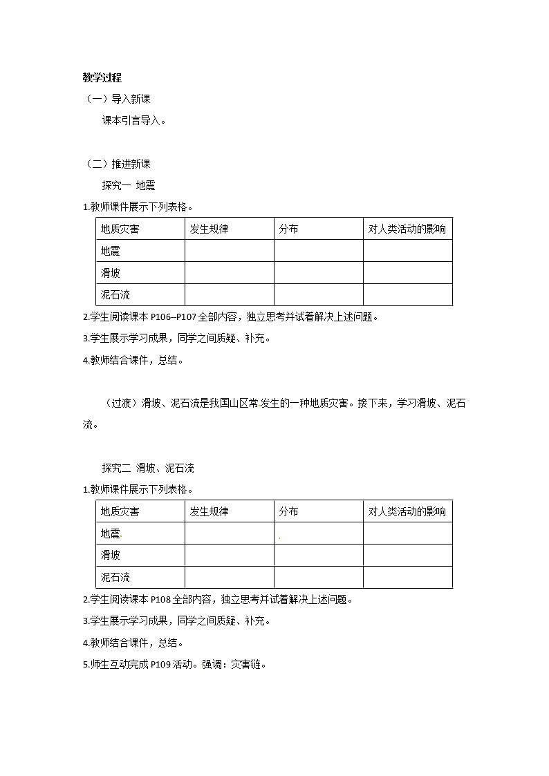 2022届高考地理人教版教材一轮复习  第六章第二节 地质灾害  教案第2页