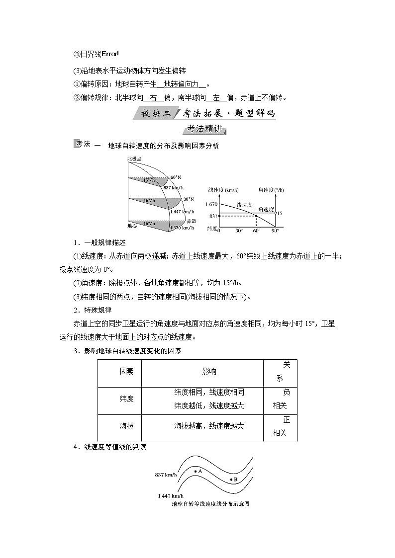 2022届高三高考地理全国通用版一轮专题复习 第4讲 地球的自转  学案第2页
