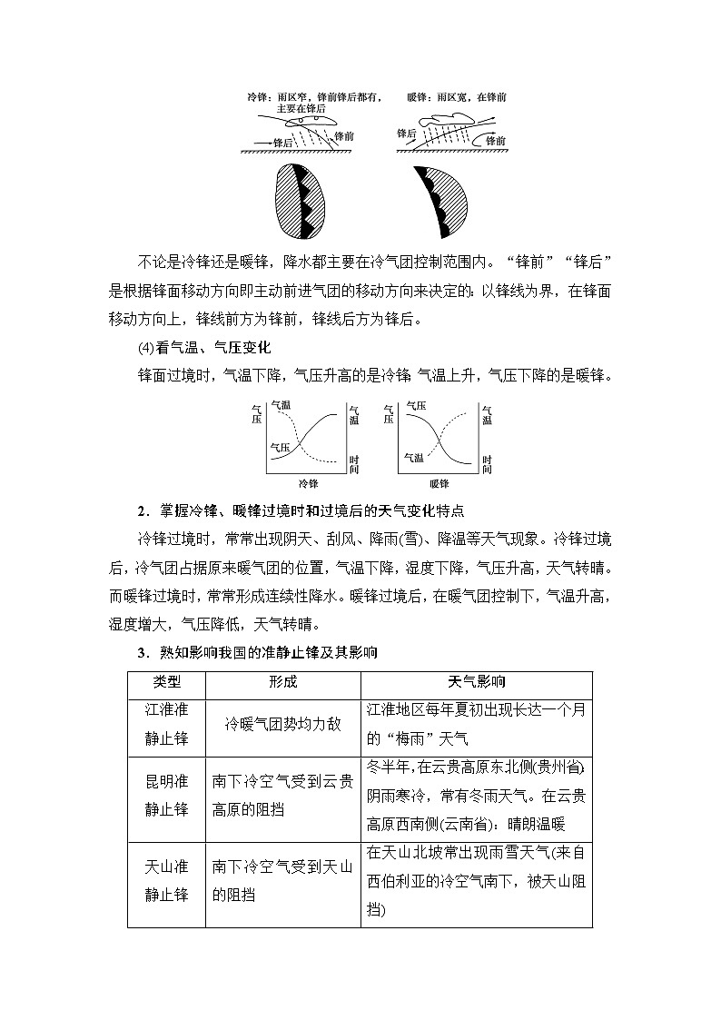 2022届高三高考地理全国通用版一轮教材复习 第2章 第3节 常见天气系统  学案第3页