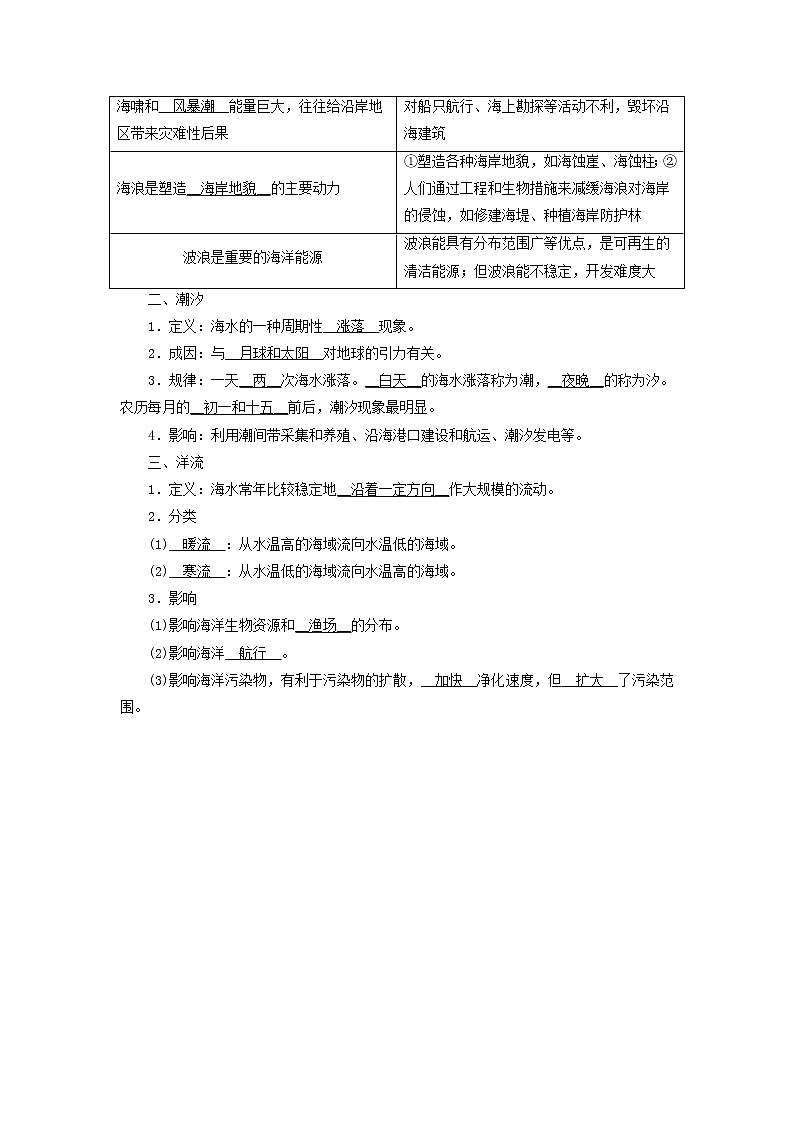 高中地理第3章地球上的水第3节海水的运动课件+学案+作业新人教版必修第一册02
