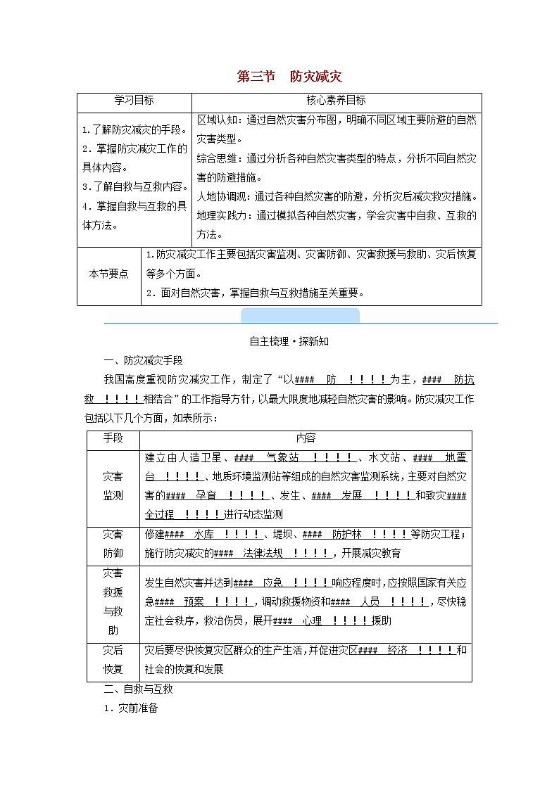 高中地理第6章自然灾害第3节防灾减灾课件+学案+作业新人教版必修第一册01