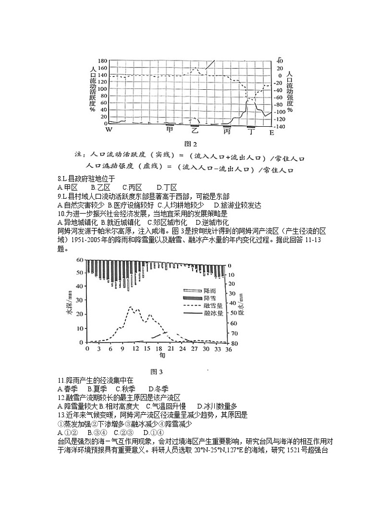 2022届福建省漳州市高三毕业班第二次教学质量检测 地理试题 Word版含答案02