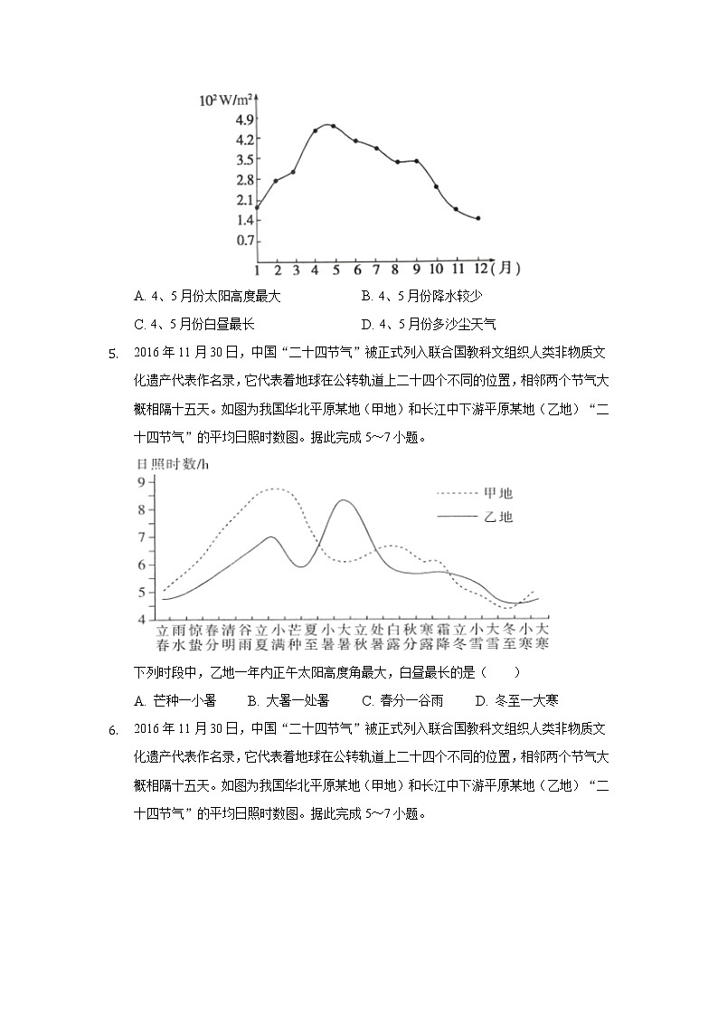 2021-2022学年安徽省桐城市重点中学高一周测地理试卷含答案含解析03