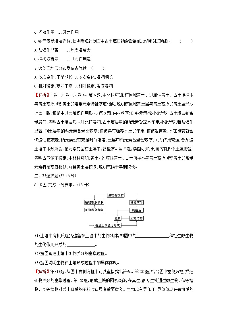 高中地理课时检测12分析土壤形成的原因含解析鲁教版03