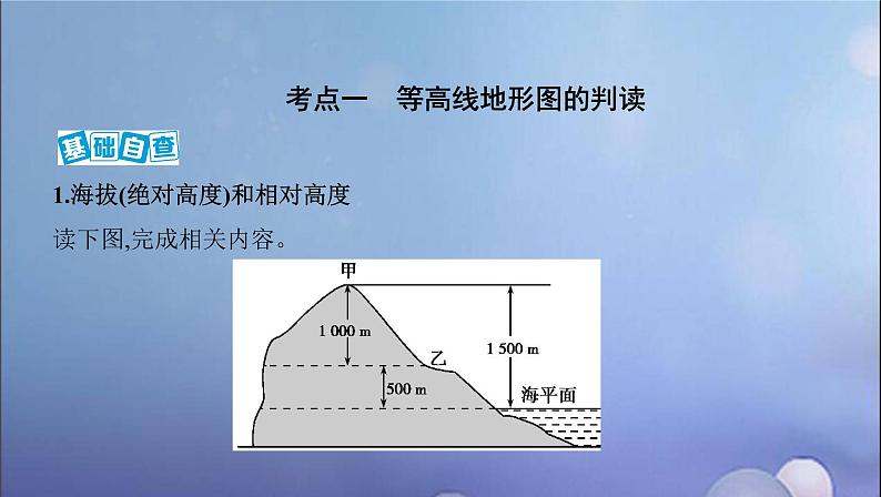 江苏专用高考地理总复习第一单元地球与地图第二讲等高线地形图课件02