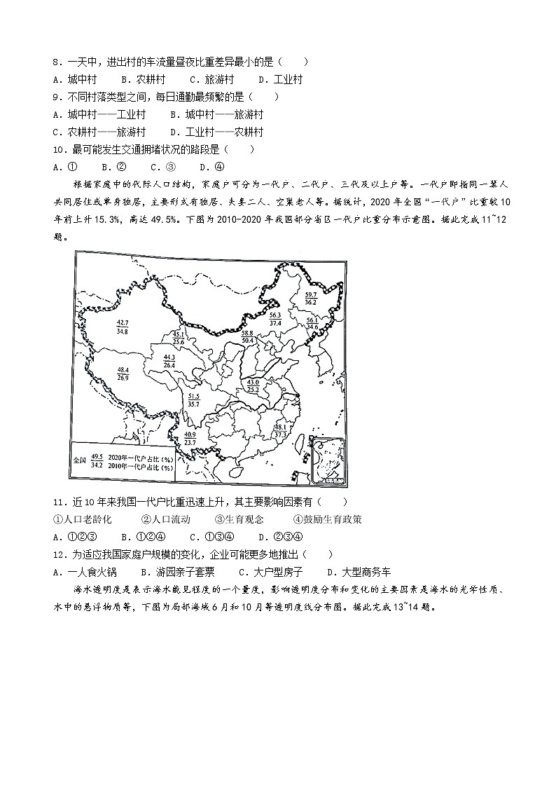 2022届辽宁省县级重点高中协作体高考一模地理试题（解析版）03