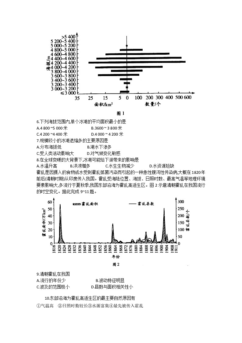 2021河南省天一大联考高三下学期阶段性测试（四）文科综合地理试题含答案02
