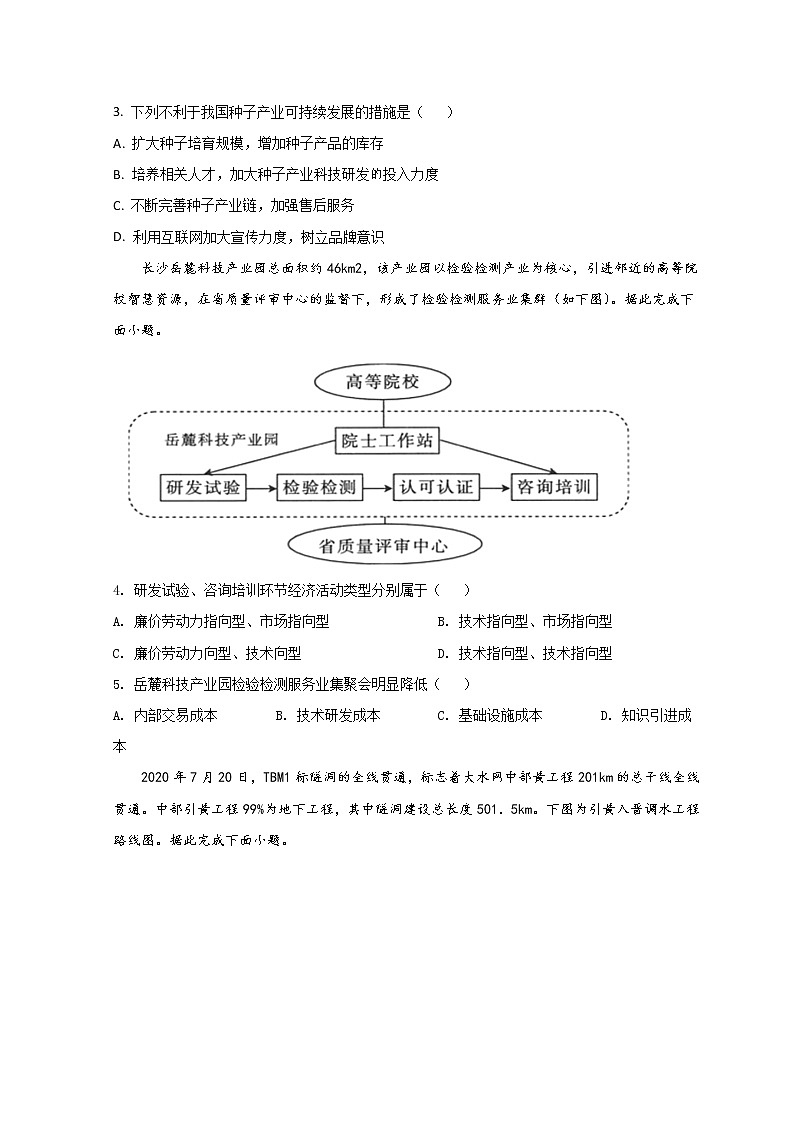 河北省邯郸市2022届高三下学期3月一模考试地理试题02