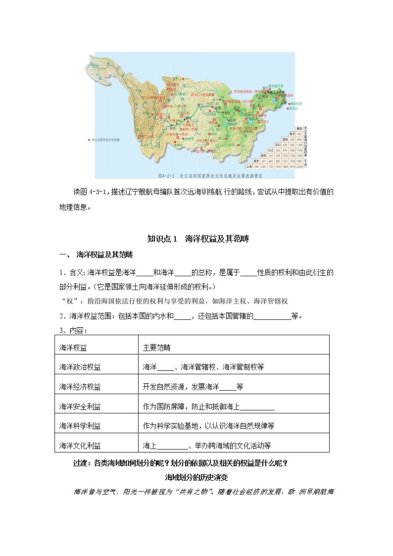 4.3海洋权益与海洋发展战略（学案）高中地理  新鲁教版必修第二册 （2022）02