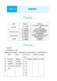 2022届高考一模试卷专题汇编25 旅游地理 解析版