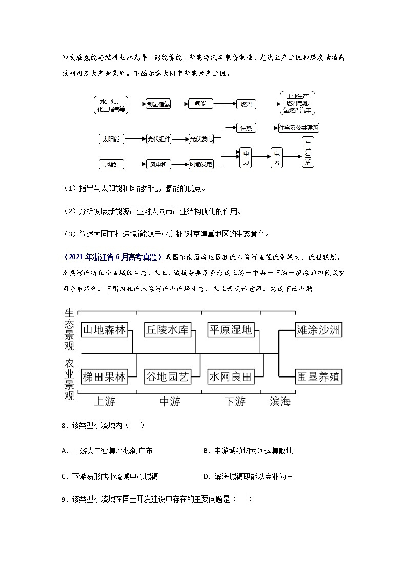 三年高考（2019-2021）地理试题分项汇编专题15区域自然资源综合开发利用学生版第2页