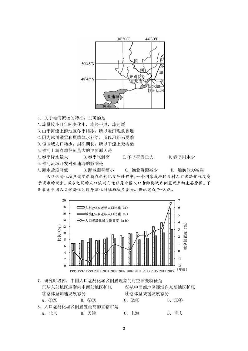 2022届辽宁省沈阳市第二中学高三第二次模拟考试地理试题及解析02