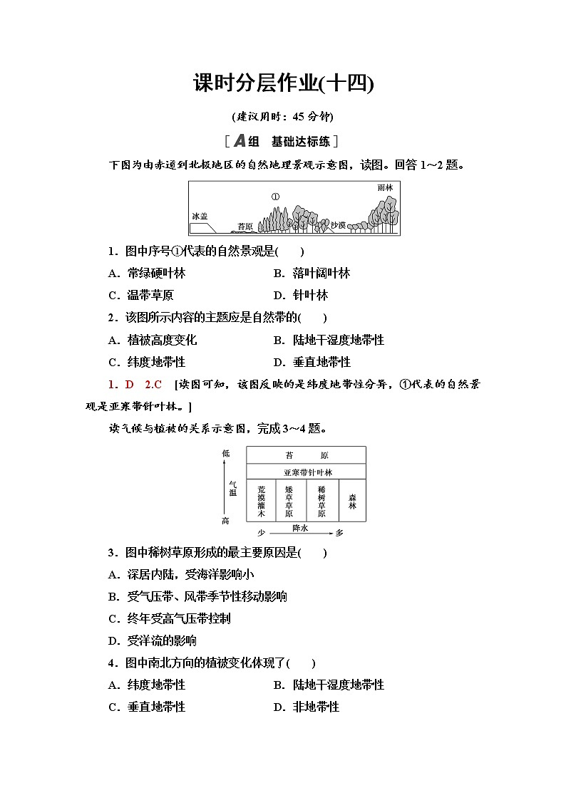 第5章 第2节　自然地理环境的地域分异规律  同步练习-中图版选择性必修1地理01