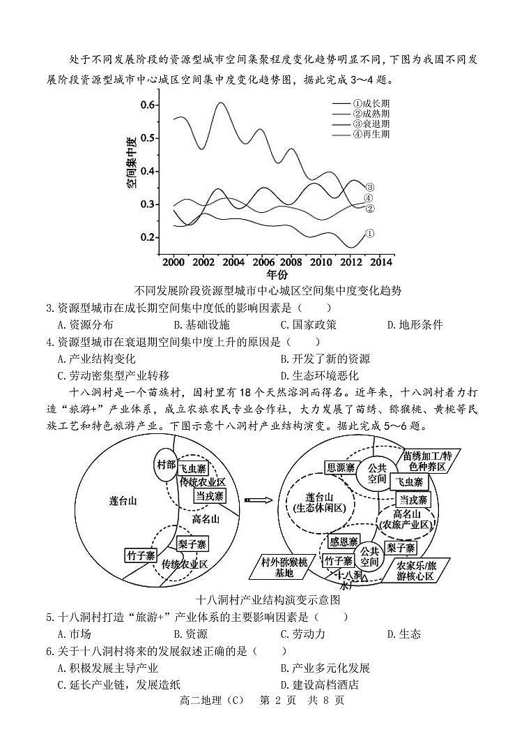 山东学情2021-2022学年高二3月联考地理试题（C）第2页