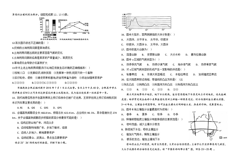 2021-2022学年内蒙古霍林郭勒市第一中学高二下学期第一次月考试题 地理第2页