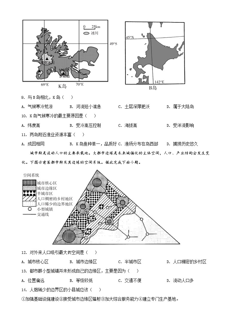 2022届辽宁省高考一模地理试题（含答案）03