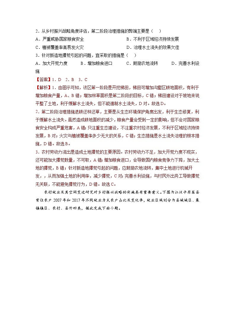2022年高考地理二轮复习 热点专题11 中央一号文件（乡村振兴战略）（教师版）第2页