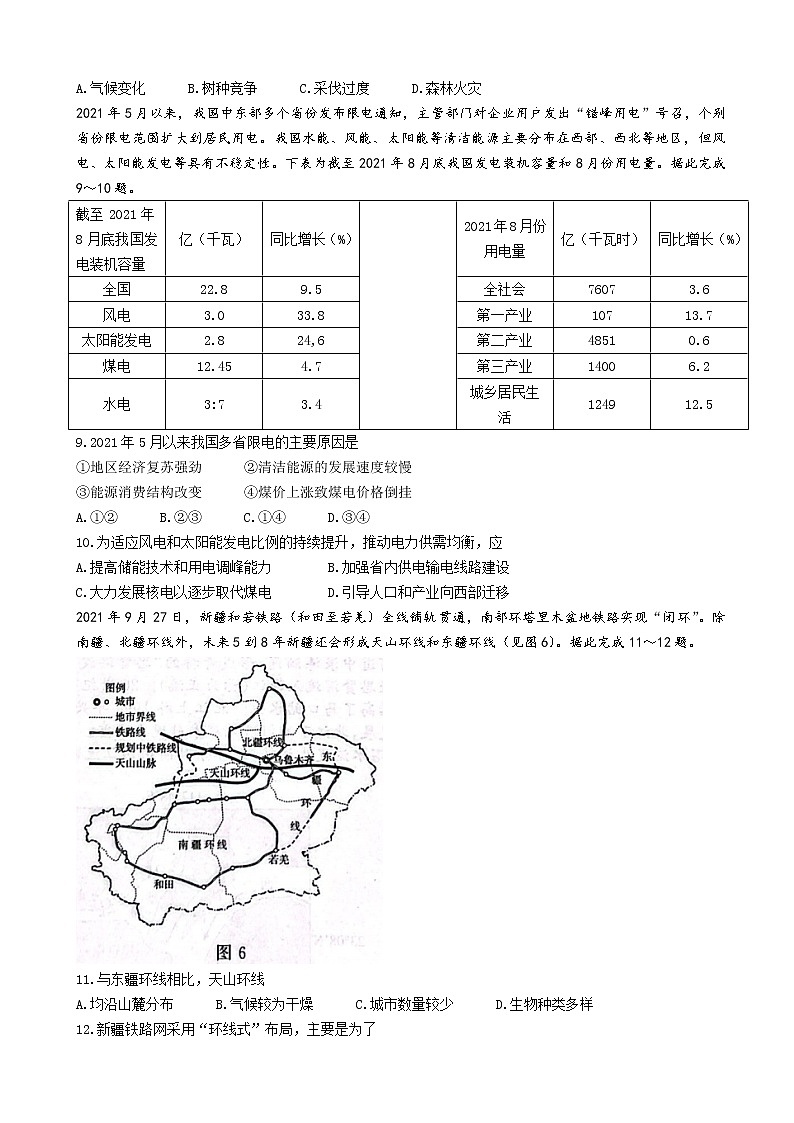 2022届河北省神州智达省级联测高三下学期第六次考试-地理试题含答案第3页