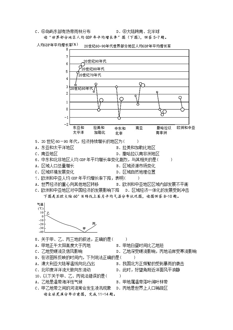 2021-2022学年江西省赣州市赣县第三中学高二下学期3月月考地理试题含答案第2页