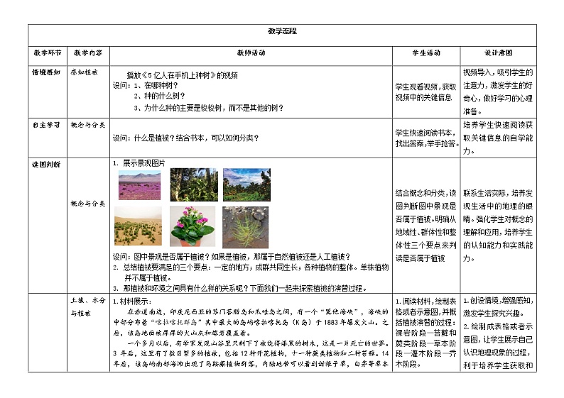 人教版2019高中地理必修一5.1-1植被第一课时 1教学设计第2页