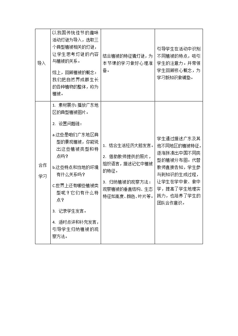 人教版2019高中地理必修一5.1-2 植被 第二课时 2教学设计03