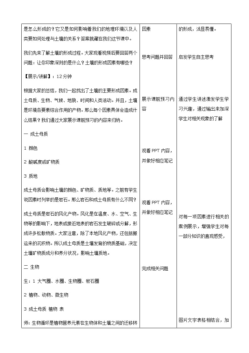人教版2019高中地理必修一5.2土壤的主要形成因素 土壤的功能和养护 教学设计02