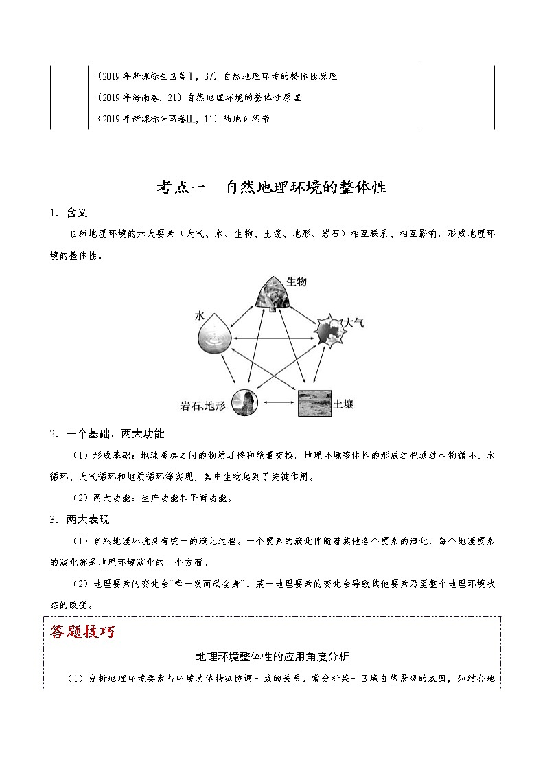 08 自然环境的整体性与差异性-2022年高考地理一轮复习（常考知识点+练习）（全国通用）02