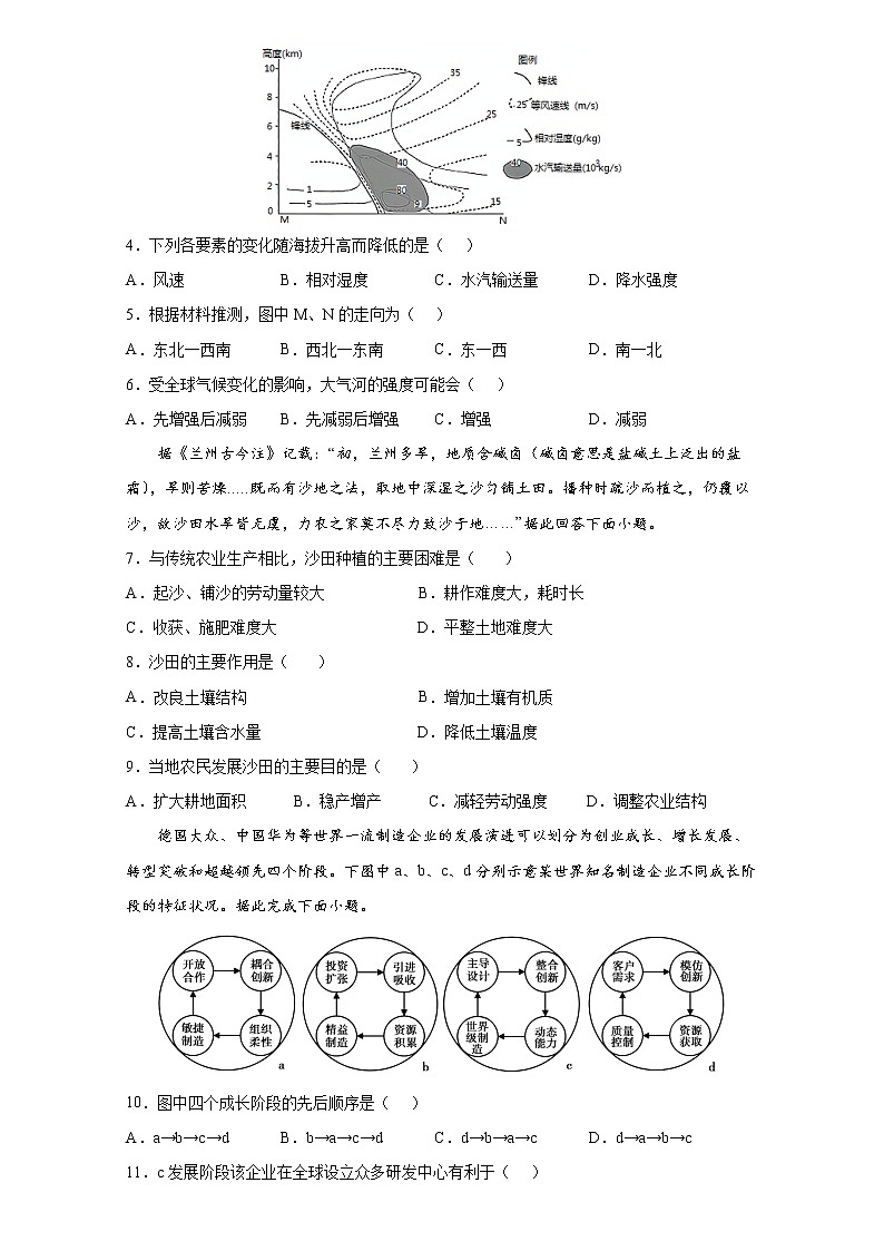 2022届福建省漳州市高考一模地理试卷（含答案）02