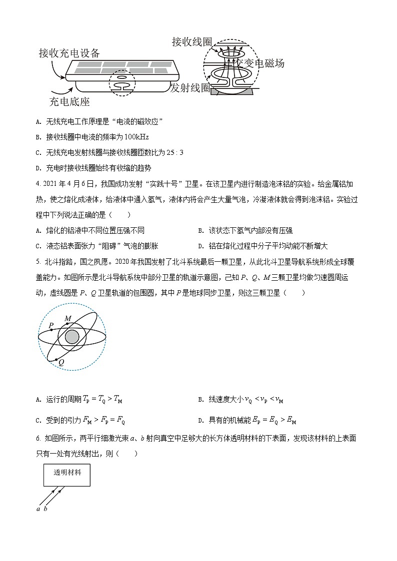 2022届江苏省苏锡常镇四市高三（下）教学调研物理试题（一）第2页