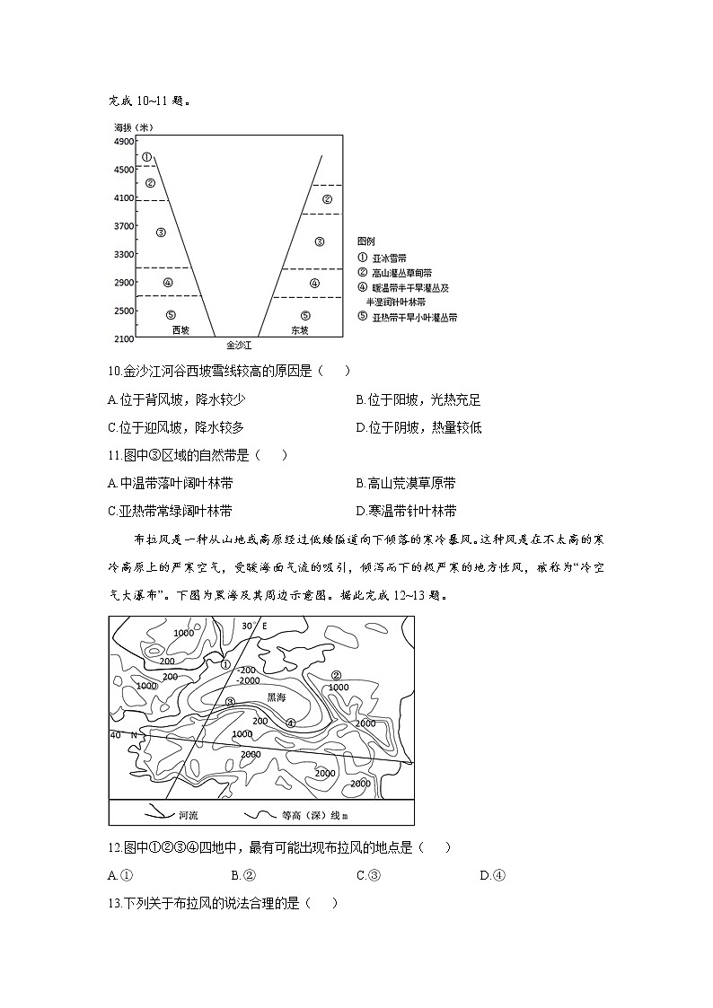 2022届新高考地理精创预测卷 重庆专版（含答案）03