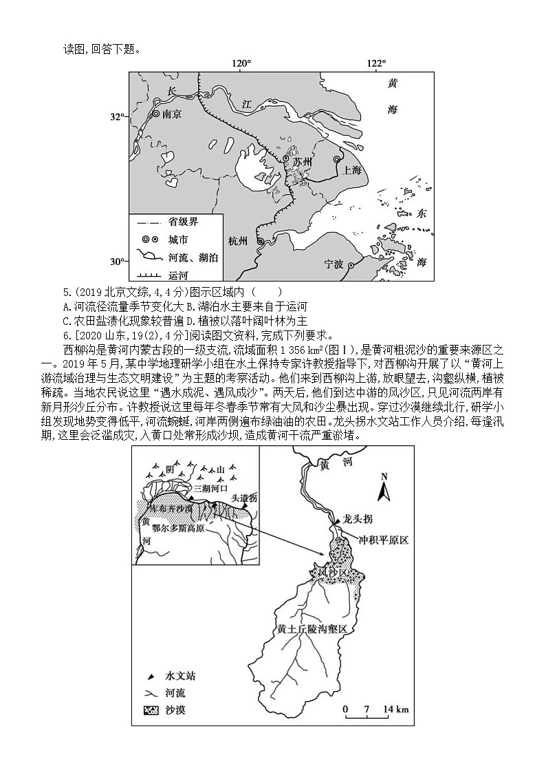 高中地理高考复习《陆地水体》专项练习（五年高考真题，附参考答案）第2页