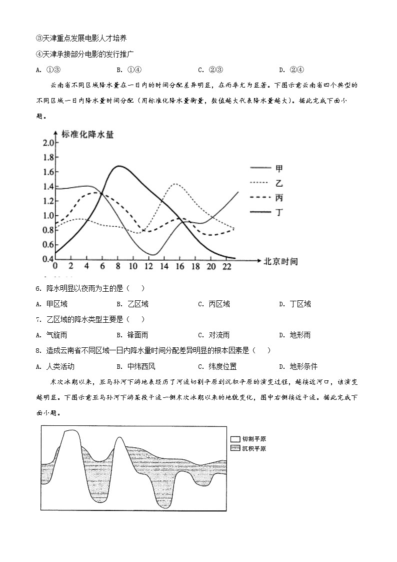 2022届陕西省榆林市高考三模文综地理试题（含答案）02
