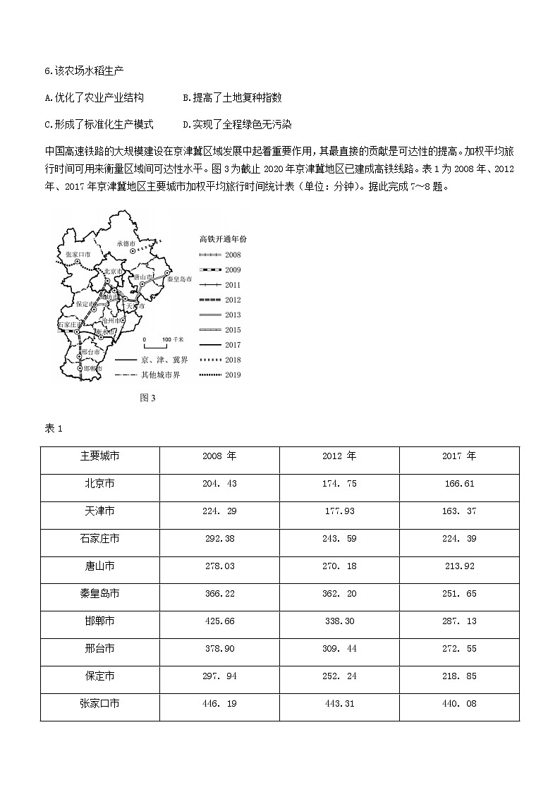 2022届东北三省四市暨沈阳市高考二模地理试题+答案03