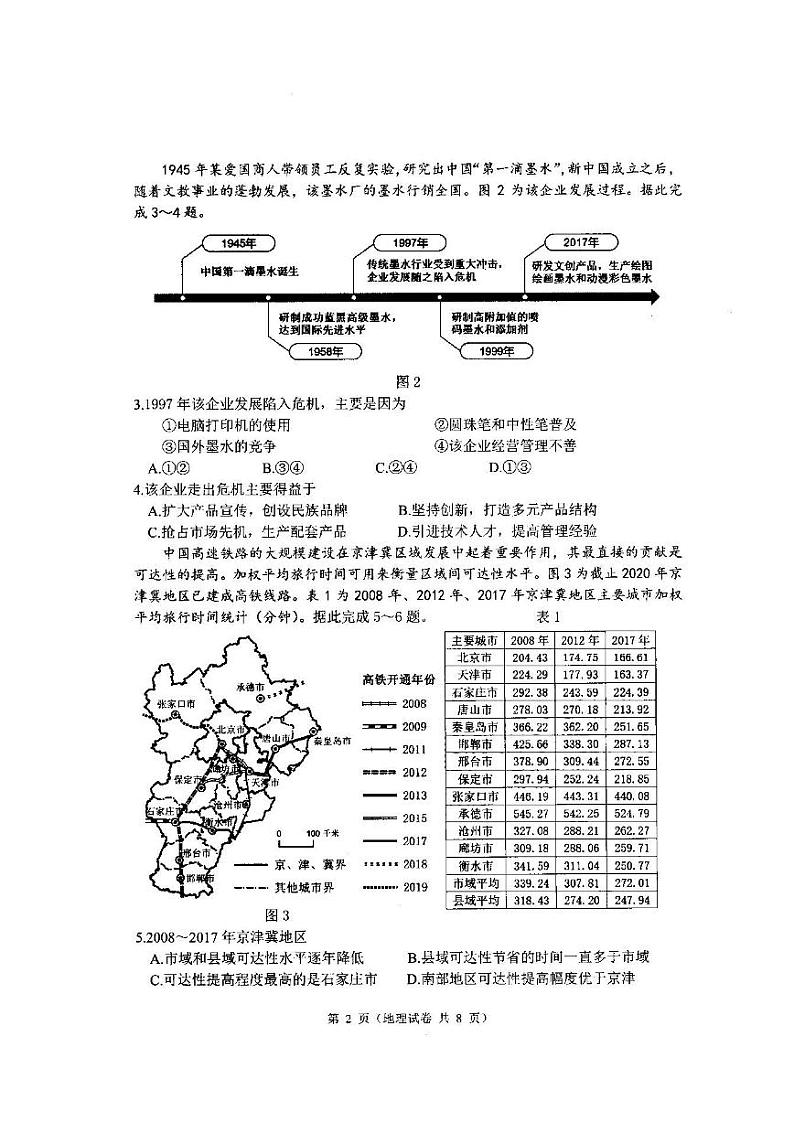 2022年大连市高三第一次模拟考试（大连一模）地理试卷及参考答案02