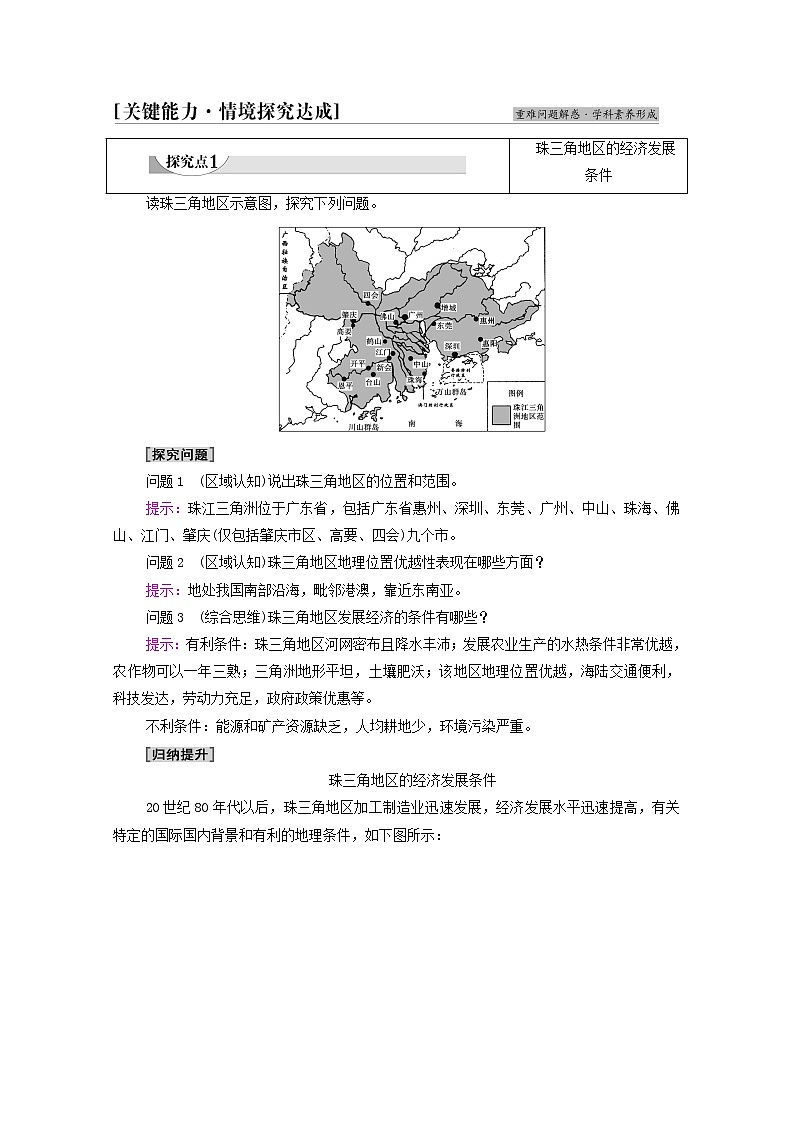 新教材高中地理第2单元不同类型区域的发展第3节产业结构转型地区的发展__以珠三角地区为例学案鲁教版选择性必修2同步学案03
