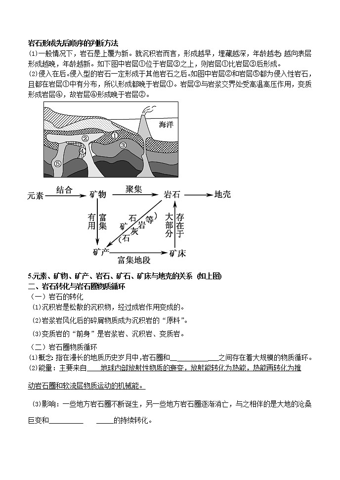 2020-2021学年湘教版（2019）高中地理选择性必修一 2.1 岩石圈物质循环 学案02