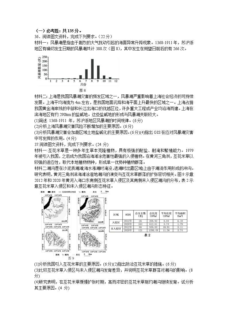 2022届江西省重点中学盟校高考二模联考文综地理试题（含答案）03