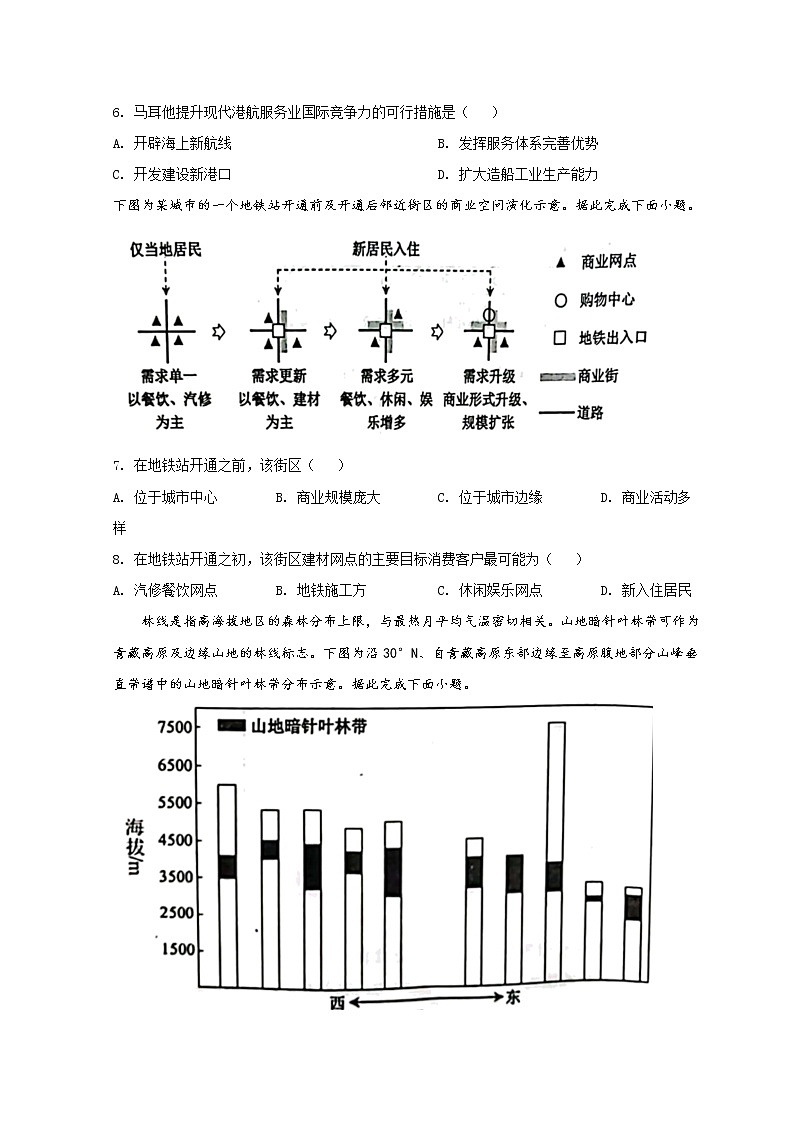 2022唐山高三下学期二模考试地理试题含答案03