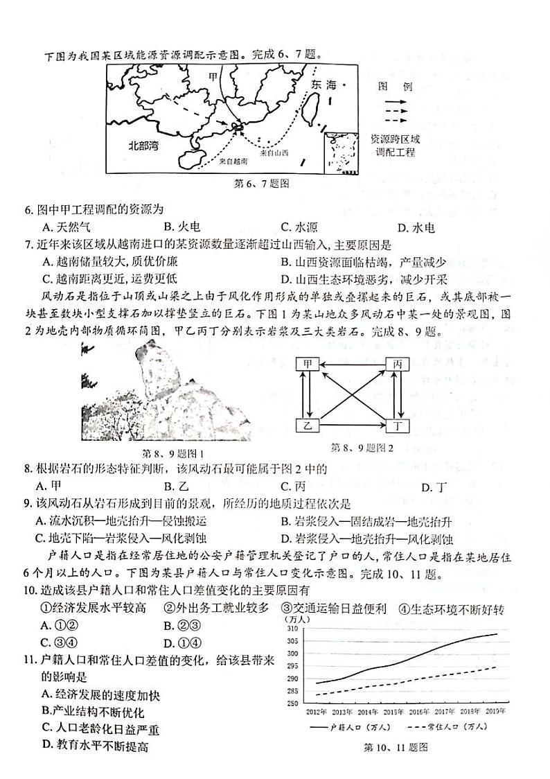 2022年6月浙江省普通高校招生考试选考科目考试冲刺卷（3月）地理（一）试卷（PDF版含答案）02