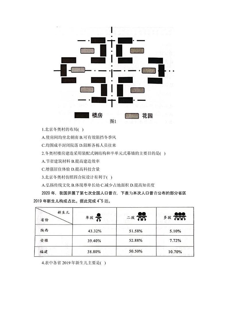 广东省新高考普通高中2022届高三冲刺模拟考试地理试卷（PDF版）02
