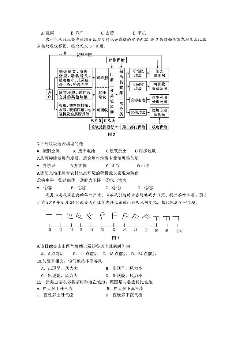 2020江西省南昌市高三三模地理试卷无答案02