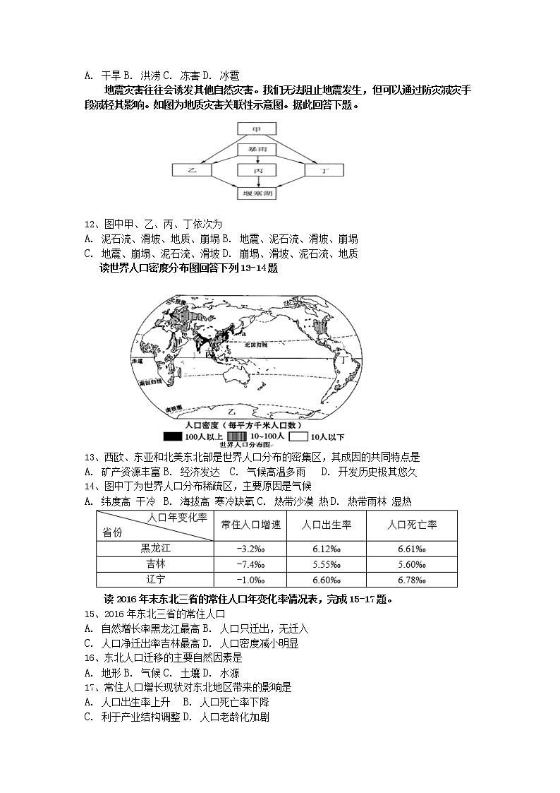 2021吉林第五十五中学高一下学期期末考试地理试题含答案03