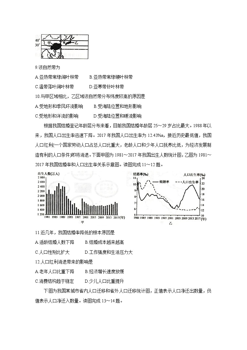 2021河南省九师联盟高一下学期6月联考地理含答案第3页